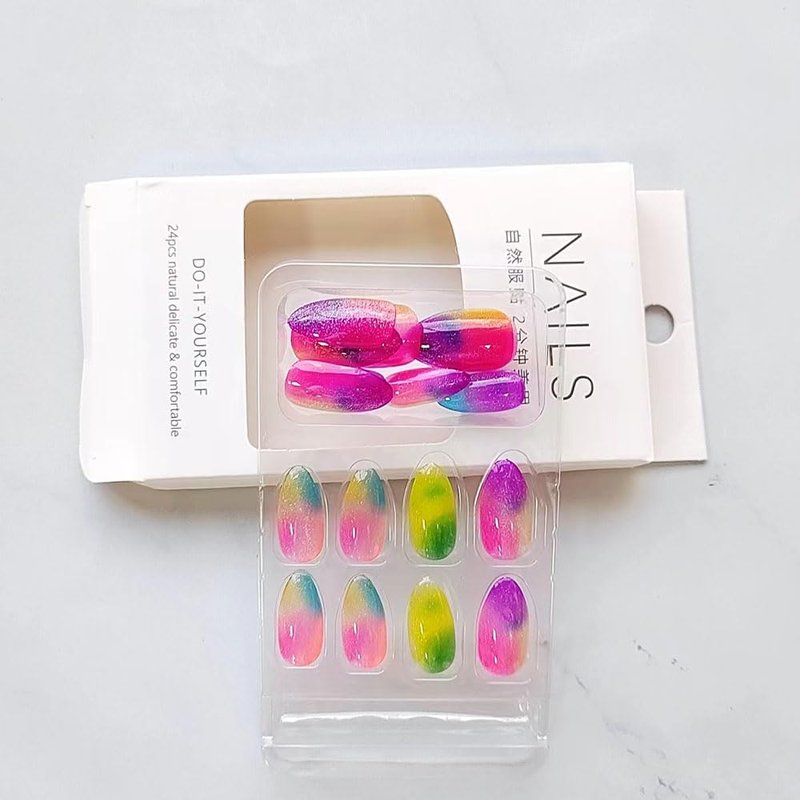 Press on Nails Short Almond - MINGCHUN Autumn Fake Nails Press ons French Nails Tips Glue on Nails with Design Full Cover False Nails nail glue Nails Nail Art Kit Tip for Women Manicure