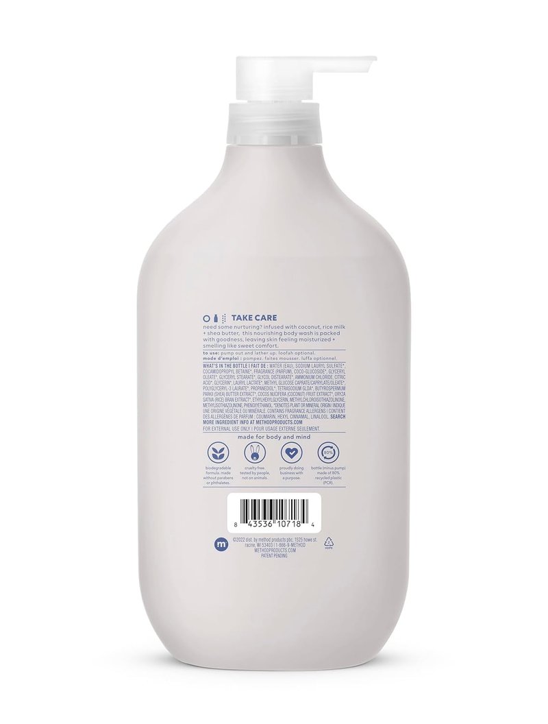 Method Body Wash - Simply Nourish, Paraben & Phthalate Free, 28 Oz | Gentle Hydration for All Skin Types
