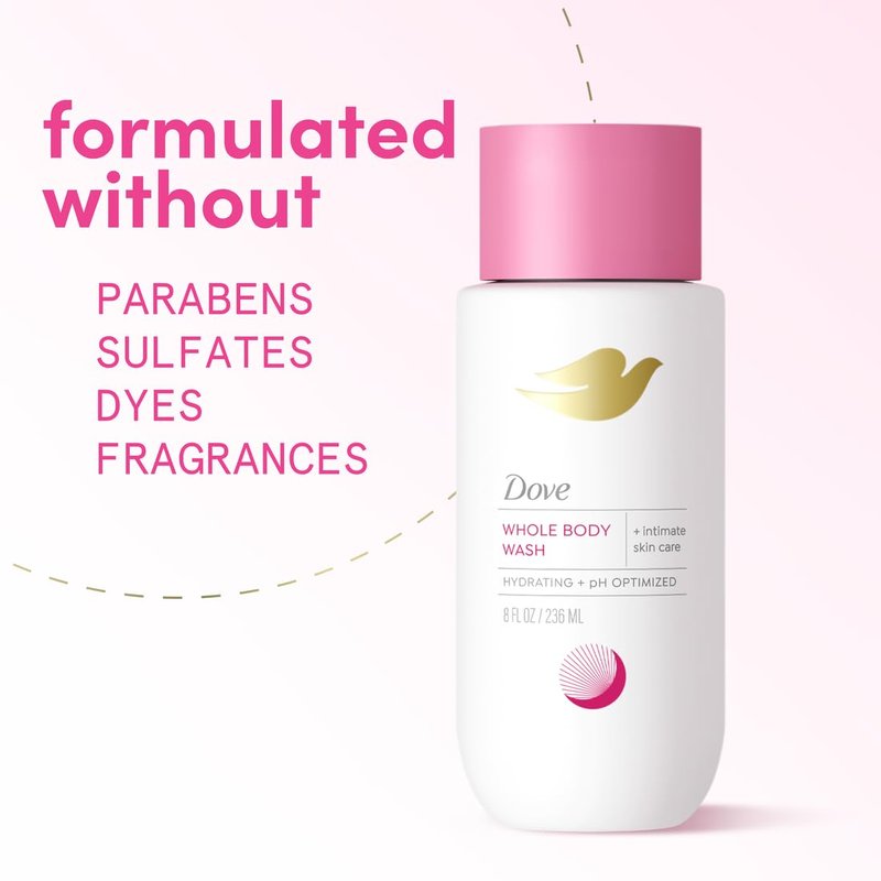 Dove Intimate Wash for Women - Gynecologist Tested Unscented Hydrating pH Optimized Feminine Wash For Sensitive Skin, 8 oz