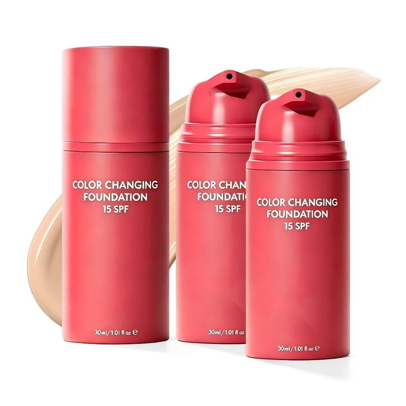 Color-Changing Foundation, 2026 New Skin Tone Adapting Liquid Foundation for Women, Automatically Adjusts Makeup Application, Concealing Fine Lines And Wrinkles, Moisturizing And Hydrating (2pcs)