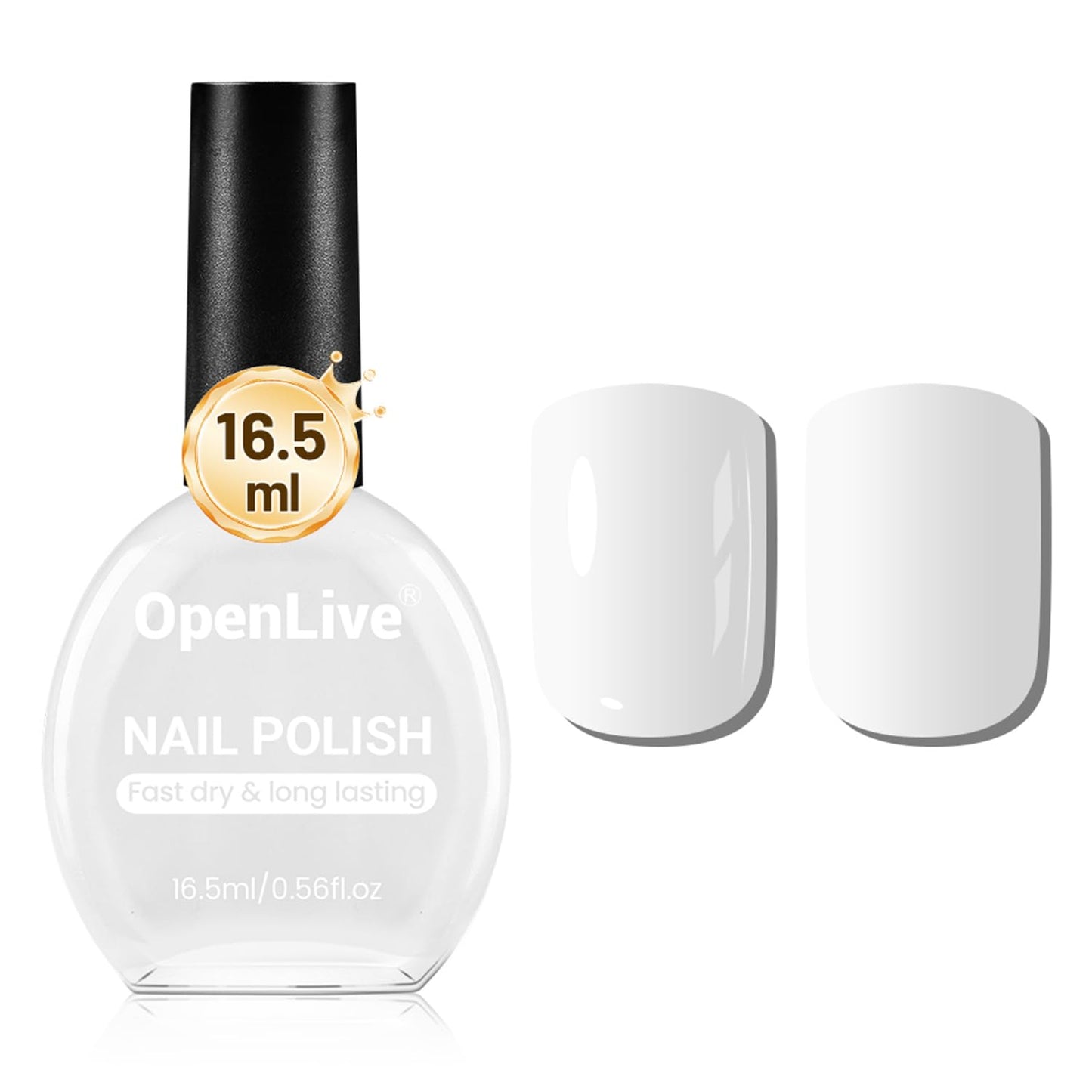 White Nail Polish - 16.5ml Quick Drying & Long Lasting Color | Perfect for DIY Home Manicure & Nail Art
