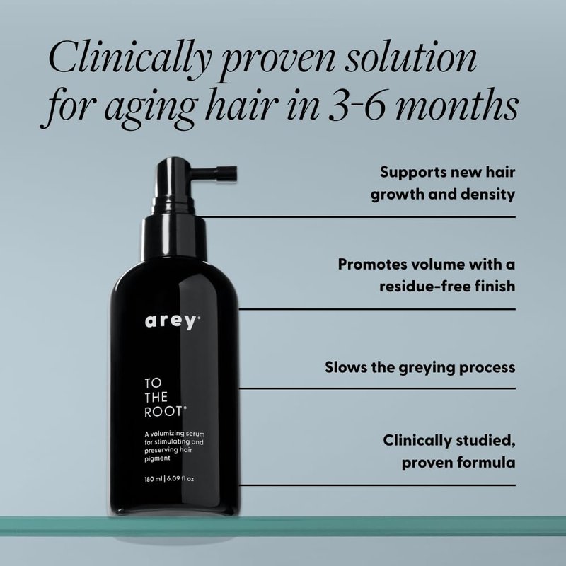 Arey To The Root Hair Serum - Anti-Grey Formula for Healthier Hair | Slows Grey Growth in 3-6 Months | Vegan & Oil-Free