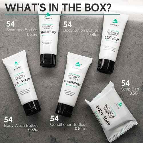 270 Piece Hotel Soap & Bulk Toiletries - Travel Essentials for Hosts & Guests - Hotel Shampoo & Conditioner Supplies for Guests, Hotel Toiletries Bulk Set, Mini Bulk Travel Size Toiletries