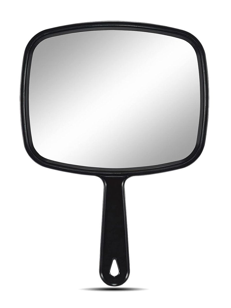 OMIRO Hand Mirror - All Black Handheld Makeup Mirror with Handle | 6.6" W x 9.3" L, Set of 3