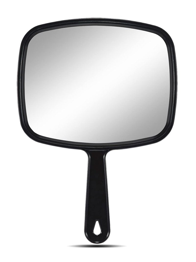 OMIRO Hand Mirror, All Black Handheld Mirror with Handle, 6.6" W x 9.3" L, Pack of 3
