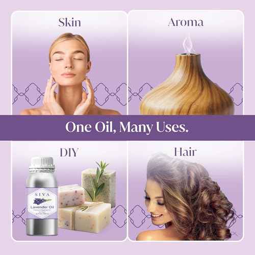 Siva Lavender Essential Oil ? 32 Fl Oz ? 100% Natural Lavender Oil - for Diffuser, Hair Care, Face, Skin Care, Aromatherapy, Scalp and Body Massage, Soap and Candle Making
