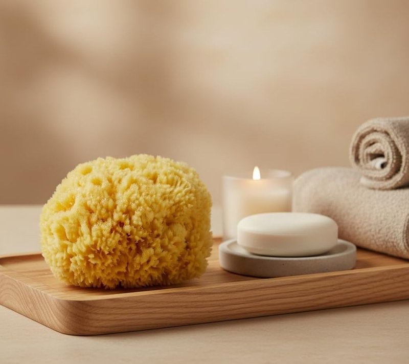 Natural Yellow Sea Wool Sponge 6 Inches. Perfect for Bath, Shower & Body Care. Super Soft & Not Skin Irritating. Baby Approved. Luxury Sponge in a Bag & Craft Box