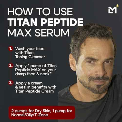 Titan MAX Anti-Aging Peptides Serum for Face ? Ultra Potency Mens Peptide Serum Moisturizer ? Mens Skin Care ? Men, Dark Spots, Wrinkles, Fine Lines ? Peptides, 10% Niacinamide, HA ?Unscented
