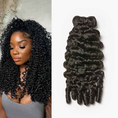 ASHINE Burmese Curly Bundles Human Hair Unprocessed Raw Burmese Curly Water Wave Human Hair Single Bundle 20 inch Natural Black