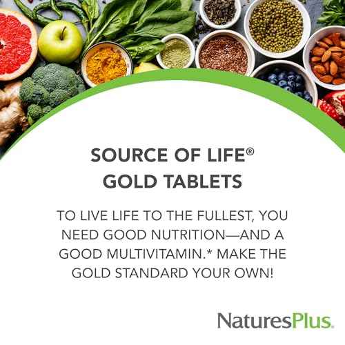 NaturesPlus Source of Life Gold Multivitamin - 180 Tablets - with Vitamins D3 & B12 - Blood, Bone & Immune Support - Vegetarian & Gluten Free - 60 Servings
