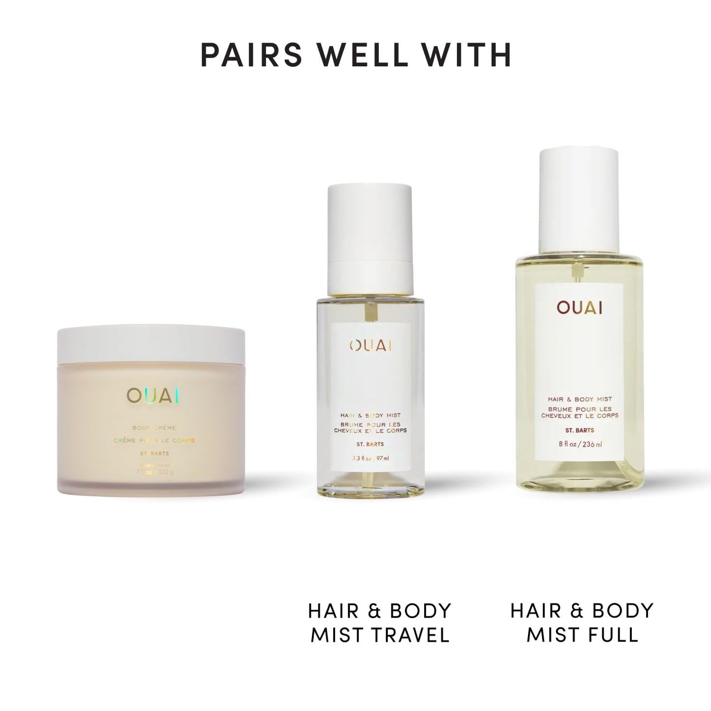 OUAI Body Cream, St. Barts - Hydrating Whipped Body Cream with Cupuaçu Butter, Coconut Oil and Squalane - Softens Skin and Delivers Healthy-Looking Glow - Sulfate-Free Skin Care (7.5 Oz)
