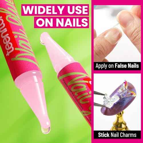 Teenitor 30Pcs Nail Glue for Acrylic Nails, Strong Nail Glue for Press Ons Nails, Nail Glue Bulk for Broken Nail Nail Bond Glue, Super Glue for Nails Fingernail Glue