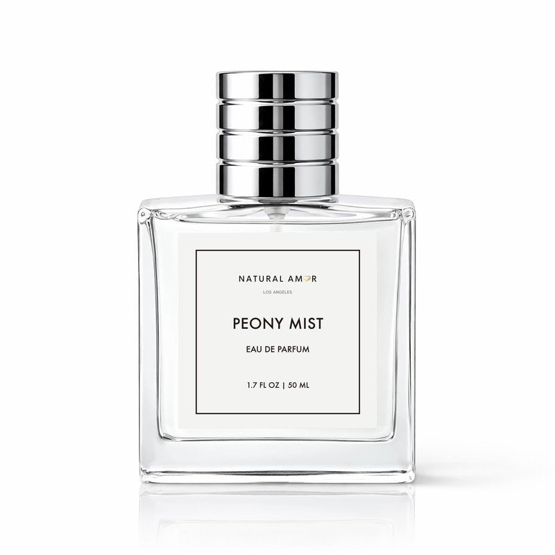 NATURAL AMOR LOS ANGELES Peony Mist Eau de Parfum – Soft Peony & Rose Floral Scent with Clean Musk, Elegant Feminine Perfume 1.7oz