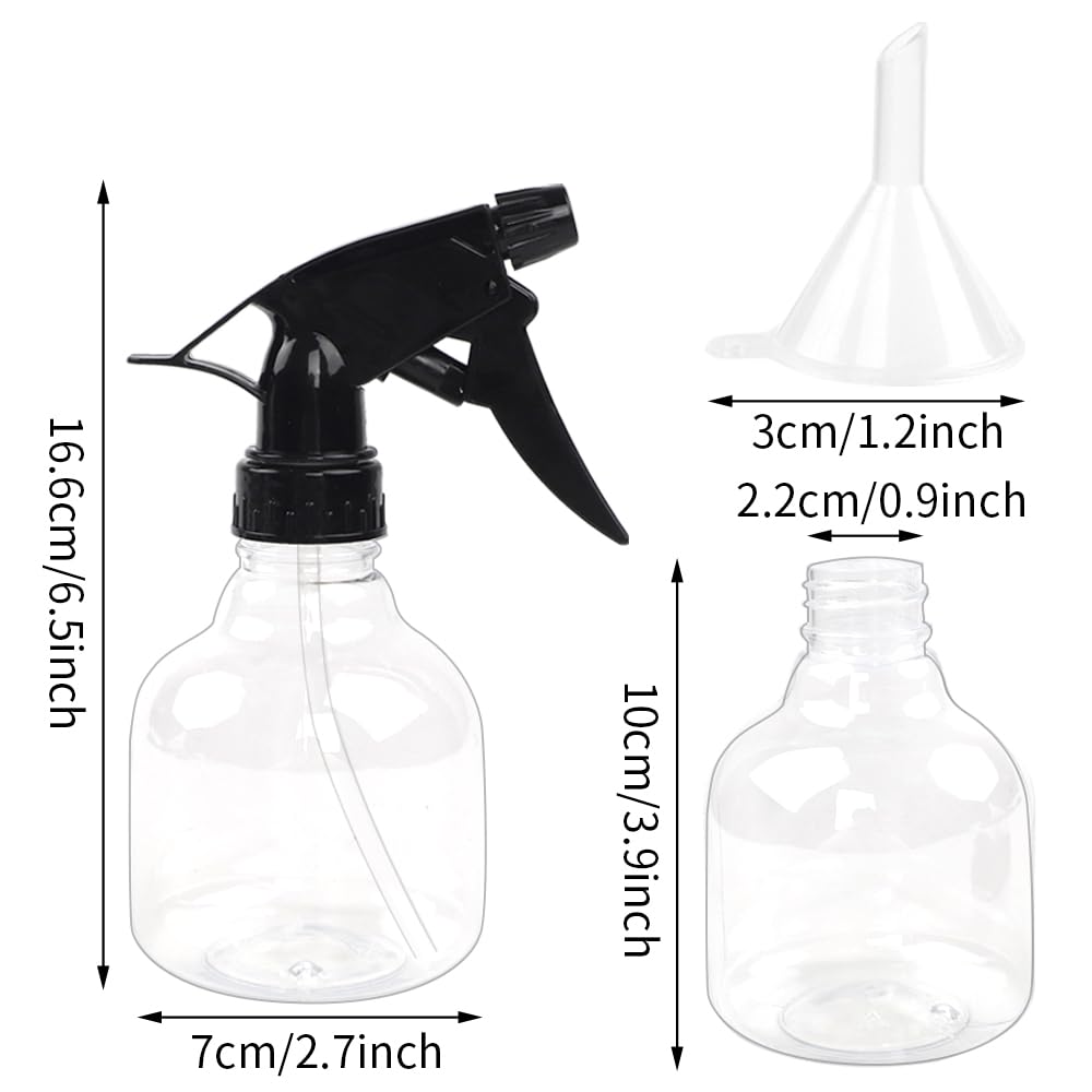 SUPERLELE Spray Bottles - 8oz Empty Plastic Bottles with Adjustable Nozzle | 7-Pack with Funnel & Labels