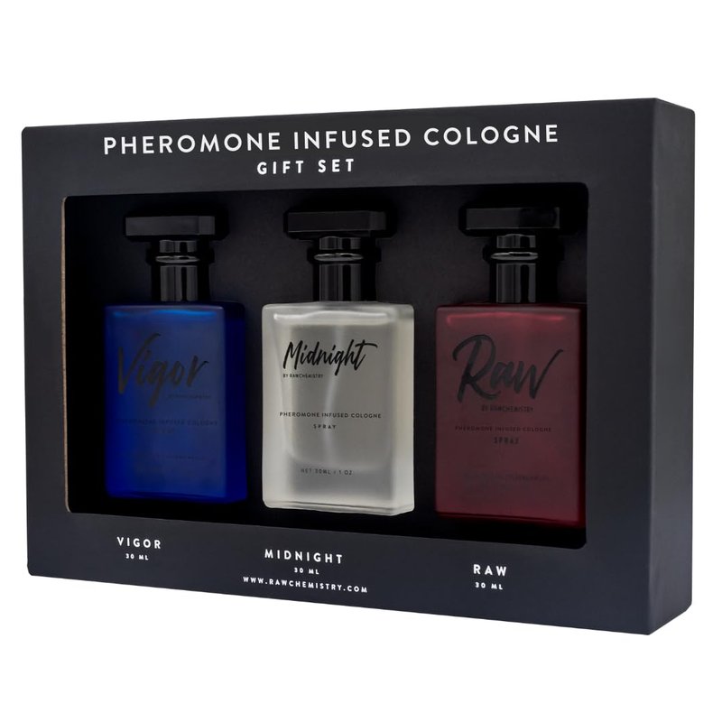 RawChemistry Pheromone Infused Cologne Gift Set - 3x 1 Fl Oz Bottles for Men