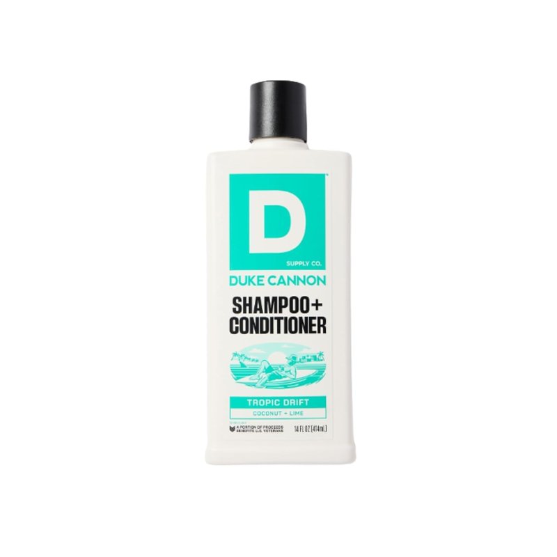 Duke Cannon Tropic Drift 2-in-1 Hair Wash for Men - Fresh Hair & Scalp - Shampoo & Conditioner, 14 oz, Hydrating Formula