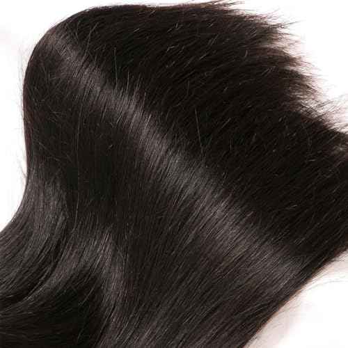 12A Human Hair Bundles Straight 100% Unprocessed Brazilian Virgin Hair Weave 4 Bundles Silky Black Hair for Black Women 12 14 16 18 Inch