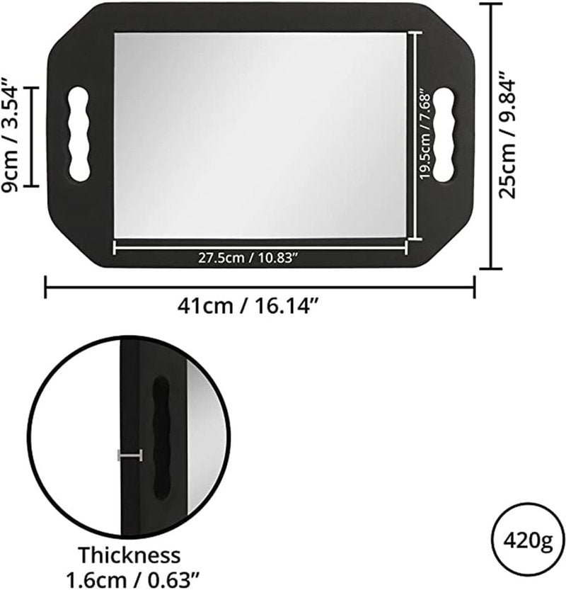 Large Handheld Mirror Set - Professional Barber Mirror with Comb | Salon Hair Stylist Accessories