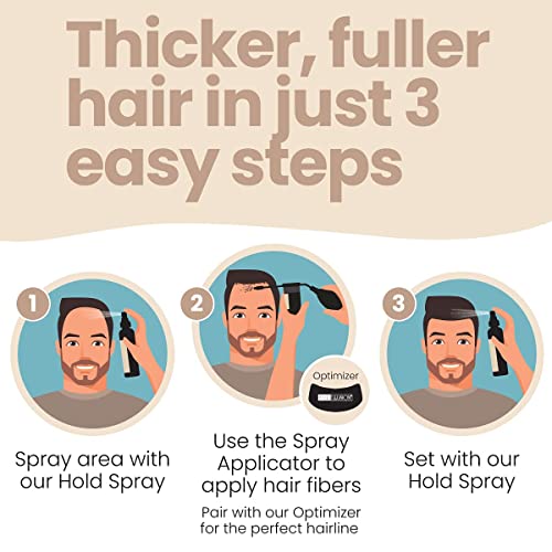 Hair Illusion Black Real Hair Fibers for Thinning Hair - 100% Natural Texture, Non Synthetic Hair Fibers - Bald Spot Cover Up for Women & Men - 38 Gram - Pack of 2