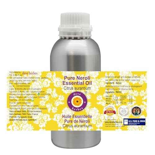 Deve Herbes Pure Neroli Essential Oil (Citrus aurantium) Steam Distilled 300ml (10 oz)