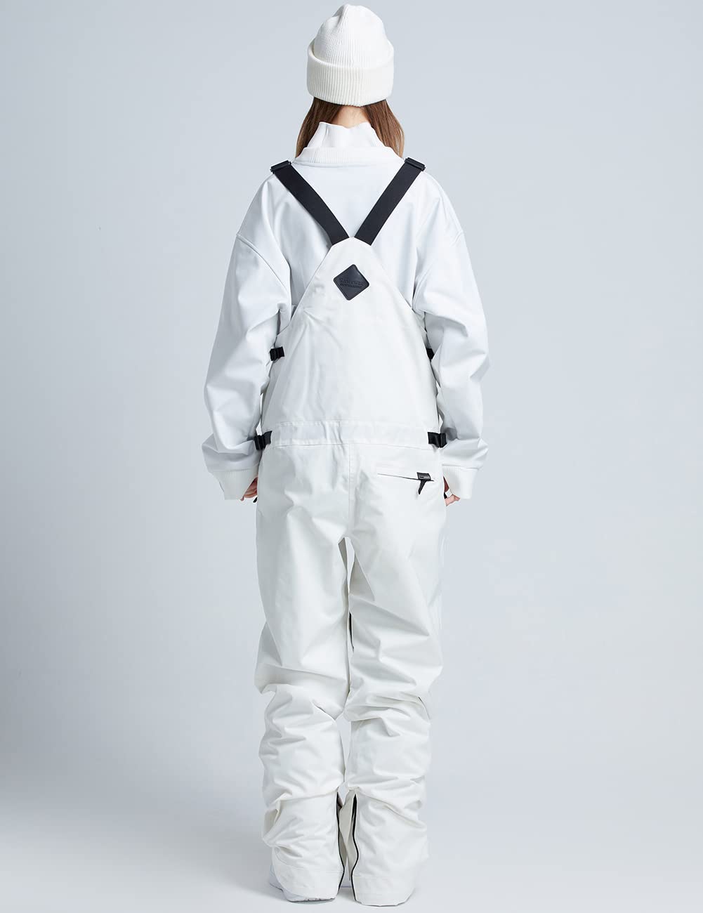 Come Wonka Women and Men's Ski Overalls Waterproof Snow Bibs Ski Pants Windproof Insulated Overalls Pants Outdoor Snowboard Pant White-S