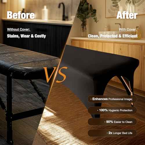 Lash Bed Cover Professional Stretchy Spa Bed Cover Reusable Massage Table Cover Beauty Bed Protective Topper, Excellent for Lash Extension, Massage, Spa, Beauty Salon, Wax, Tattoo (Black)
