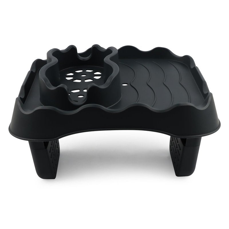 Hot Tub Table Tray,Foldable Hot Tub Side Table,No nslip Drink Caddy with 2 Cup Holders and Drain Holes,Keep Snacks-Drinks Handy and Dry,for Inflatable Spa/Pool/Bathtub