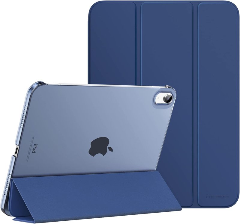 MoKo iPad Case - Slim Hard PC Translucent Cover for 11" (A16) & 10.9" (10th Gen) - Navy Blue