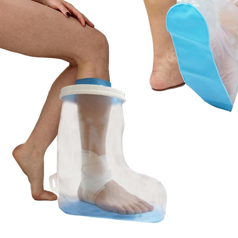Non-Slip Waterproof Foot Cast Covers for Shower Adult, Shower Boot Foot Protector, Adult Cast Protector for Shower Ankle Foot After Surgery(15.75" in. Long)