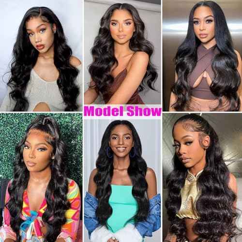 12A Human Hair Bundles Body Wave 4 Bundles Human Hair 100% Unprocessed Brazilian Virgin Human Hair Extensions for Women Natural Color 14 16 18 20Inch