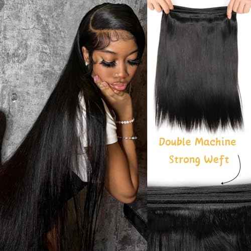 Human Hair Bundles Straight 3 Bundles Human Hair 20 22 24 Inch 100% Unprocessed 12A Brazilian Virgin Hair Weave Straight Human Hair Extensions