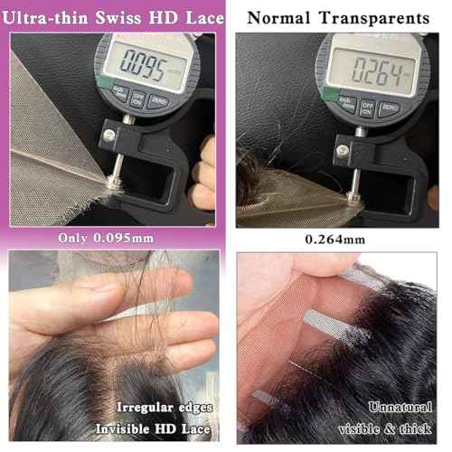 2x6 SKINLIKE Real HD Lace Closure Deep Parting Straight Human Hair 0.095mm Ultra-thin hd lace Closure Tiny knots Brazilian Virgin Human Hair Closure pre plucked with Natural Hairline, 20inch