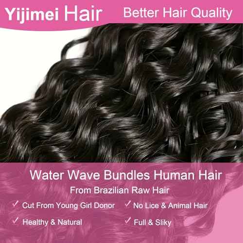 Water Wave Bundles Human Hair Bundle Curly Hair 16 18 20 22 inch 100% Unprocessed Brazilian Virgin Bundles Wet And Wavy Bundle Real Natural Black For Black Women