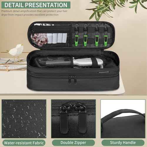 Double Layer Travel Carrying Case Compatible with Shark Flexstyle, Storage Case for Revlon One-Step Hair Dryer and Volumizer Hot Air Brush Portable Organizer Bag for Dyson Airwrap Styler