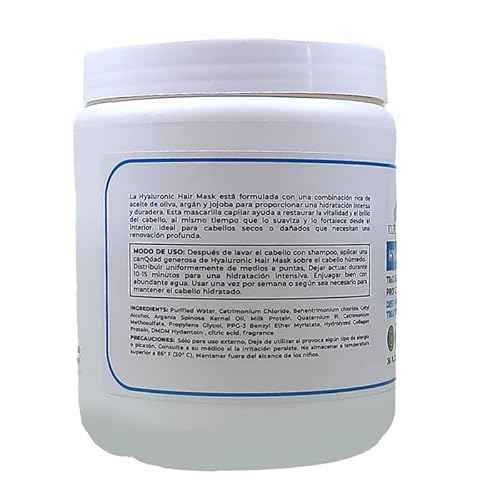 Hyaluronic Hair Mask Formulated With a Rich Blend of Olive Oil and Jojoba Oil to Provide Intense and Lasting Hydration for Dry or Damaged Hair, Restore Vitality and Shine (36 OZ)