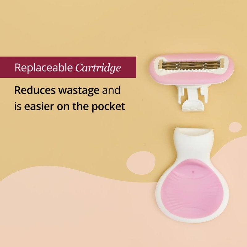 Carmesi Body Razor Mini for Women | 5-Blade Precision Shaving | Aloe Vera & Vitamin E Lubrication Strip | Travel Case Included | Smooth, Gentle Hair Removal for Sensitive Skin | 2 Count
