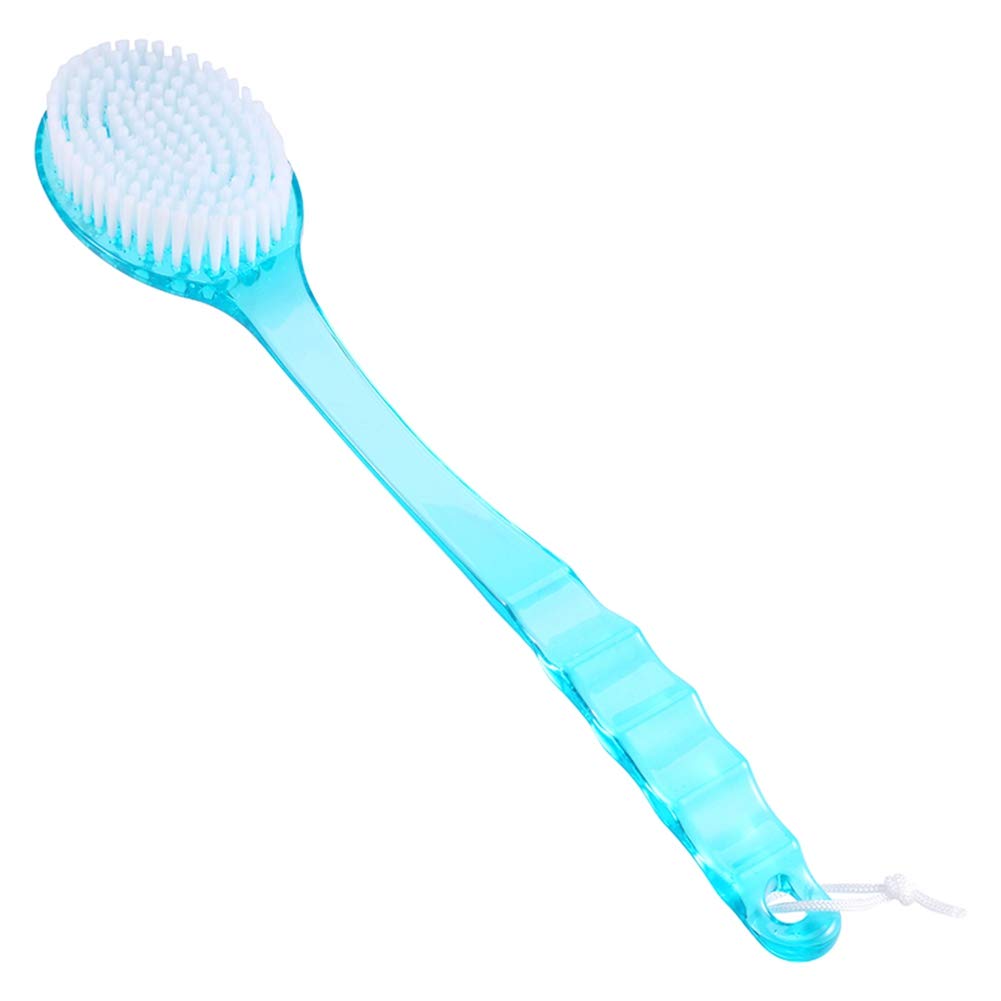 Ergonomics Long Handle Shower Brush, Exfoliating Back Scrubber with Stiff and Soft for Wet or Dry Brushing, Body Brush for Deep Cleansing and Massage -