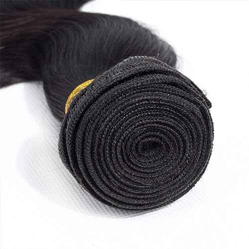 Body Wave Bundles Human Hair - 12A Brazilian Virgin Human Hair Bundle Double Weft Weave 100G Unprocessed Weave (1b, 18 20 22)