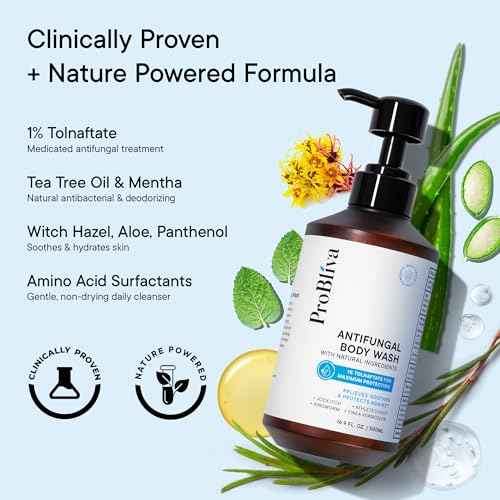 Antifungal Body Wash Treatment Soap ? Antibacterial Wash for Jock Itch, Ringworm, Back Acne, Tinea & Foot Odor ? Medicated Skin Relief Cleanser Gel with Tea Tree Oil & Tolnaftate for Men and Women
