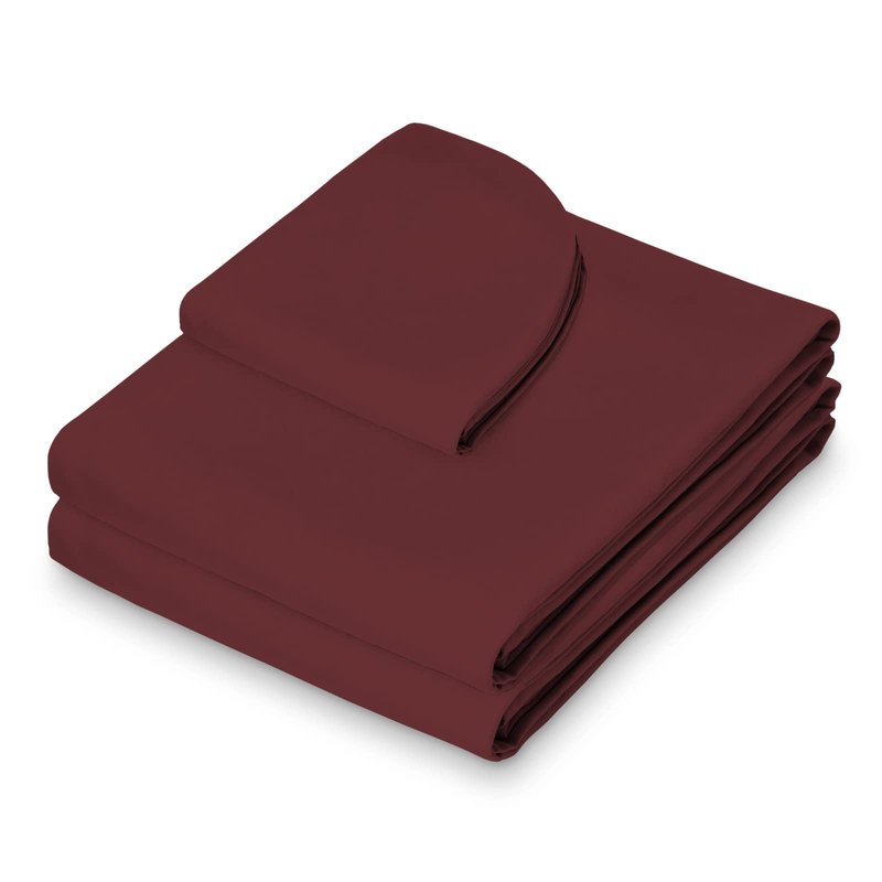 Saloniture 3-Piece Microfiber Massage Table Sheet Set - Premium Facial Bed Cover - Includes Flat and Fitted Sheets with Face Cradle Cover - Burgundy