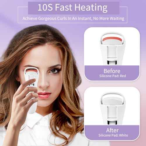 Heated Eyelash Curlers, Rechargeable Electric Eyelash Curler with Dual-Arc Design & 2 Adjustable Temperature - Safe Gentle Heated Lash Curler for Natural Curl Perfect Fit for Women BAI75