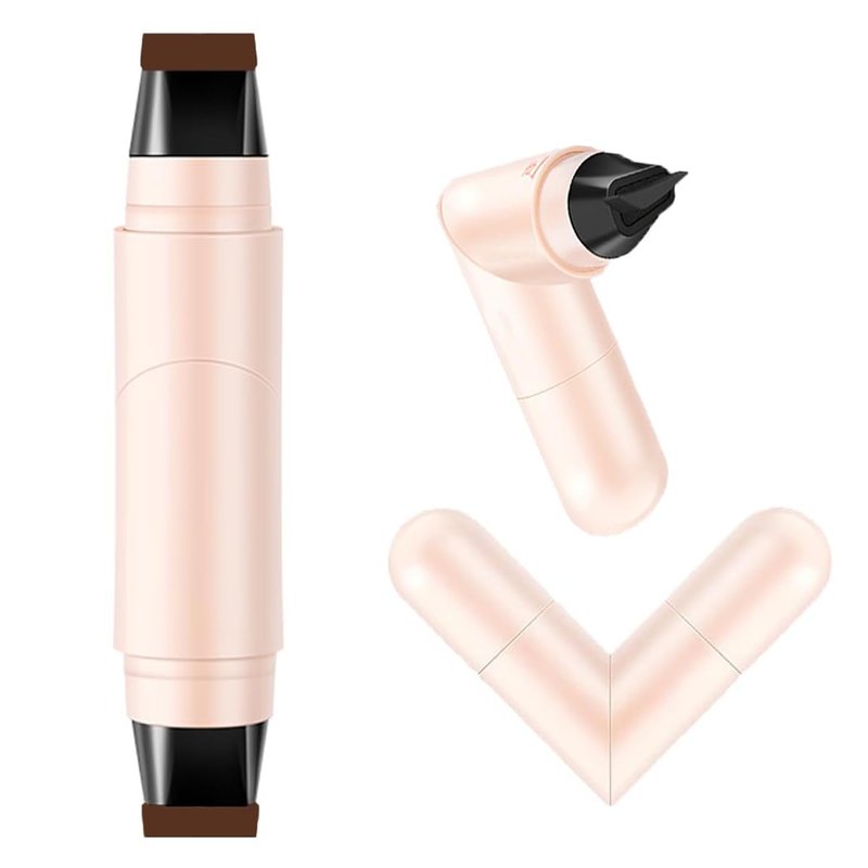 Dumwick 2026 Upgraded Double Ended Winged Pencil Stamp Pen,Waterproof Smudge Proof Makeup,Easy Winged for Women Girls,Beginner Friendly Eye Makeup Tool (b-brown)