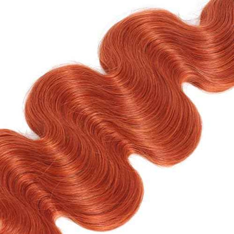 #350 Ginger Orange Bundles Human Hair Body Wave Bundles 24 26 28 Inch Unprocessed Brazilian Virgin Orange Remy Hair 3 Bundle Body Wave Human Hair Extensions 50 Gram Per Bundle for Women