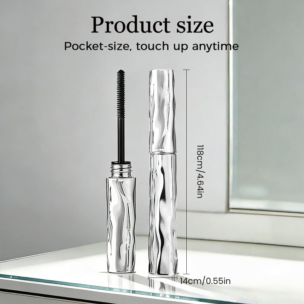 Waterproof Mascara, 2026 New Metal Wand Volumizing and Lengthening Mascara, Waterproof Quick Drying Formula for Natural 3D and Definition, Curling Volumizing and Natural Length (1)