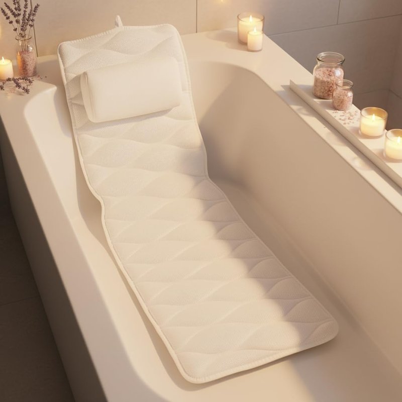 Monsuri Luxurious Bath Pillow for Tub - Premium Bathtub Pillows for Head and Neck Support - Ideal Bath Tub Pillow Headrest for Soaking Tub - Perfect Women's Gift Idea for Bath Accessories