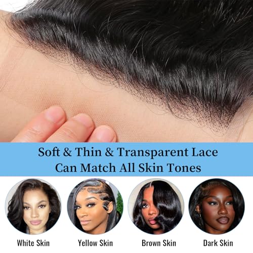 Kinky Straight 2x6 HD Lace Frontal Closure 12A Brazilian Raw Virgin Yaki Kinky Straight Human Hair Closure Natural Hairline Pre Plucked 16 Inch