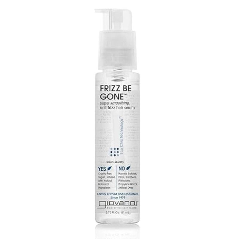 GIOVANNI ECO CHIC Frizz Be Gone Hair Serum - Anti-Frizz, Adds Shine, Natural Botanicals | 2.75 oz