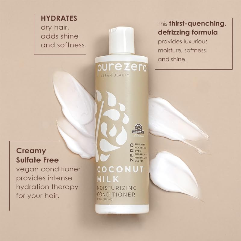Coconut Milk Shampoo & Conditioner Set | Vegan, Cruelty-Free, Intense Hydration - Zero Sulfates & Parabens