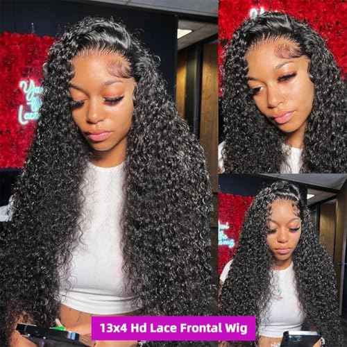 20 Inch Deep Wave Lace Front Wigs Human Hair Wig for Woman 13x4 Hd Deep Curly Lace Frontal Wig Pre Plucked With Baby Hair