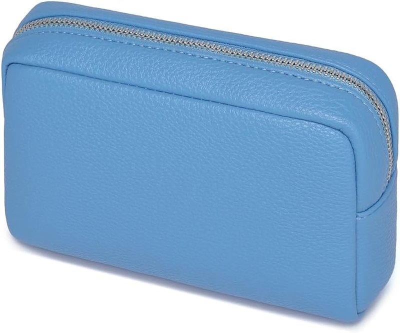 Skiennix Makeup Bag - Large Capacity Women's Classic Black Wash Bag with Adjustable Partition | Gentian Blue